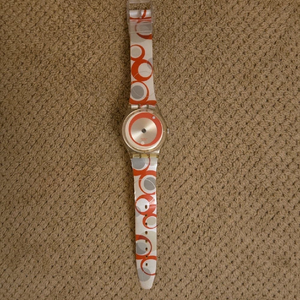 Stylish Women's Watch with Red and Gray Accents